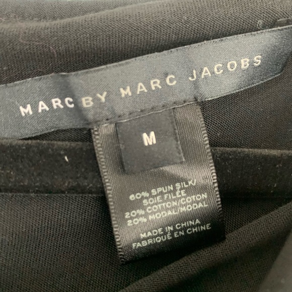 Marc Jacobs spun silk off the shoulder drapey little black dress - Picture 6 of 9